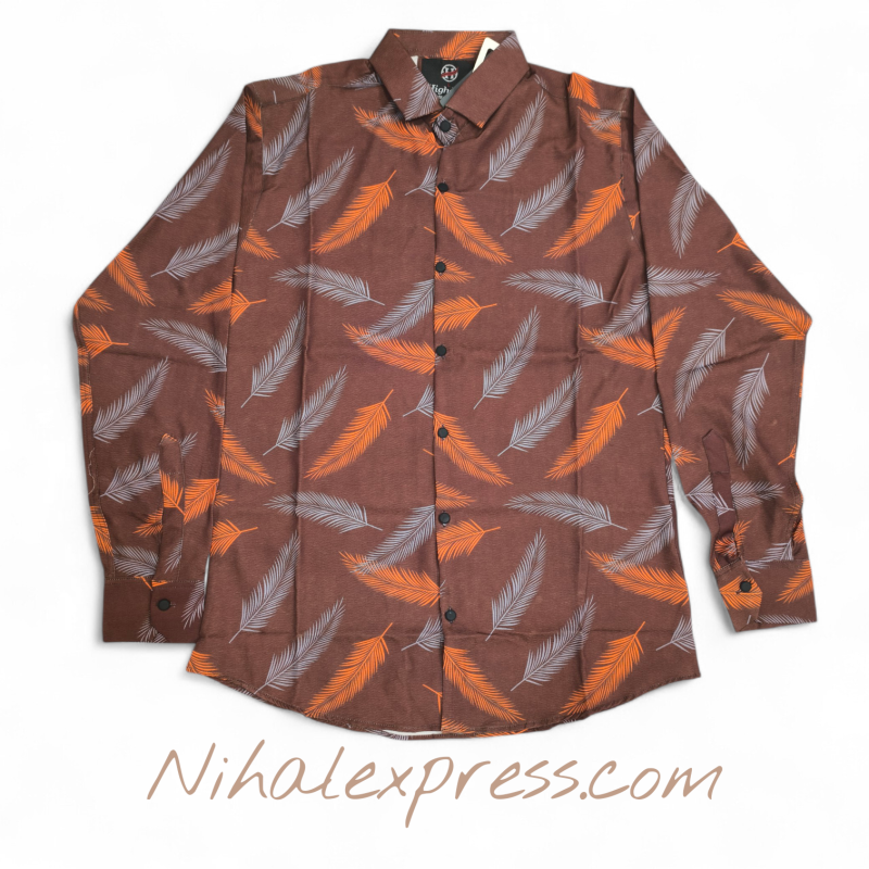 জাফরান প্রিমিয়াম কটন প্রিন্ট শার্ট